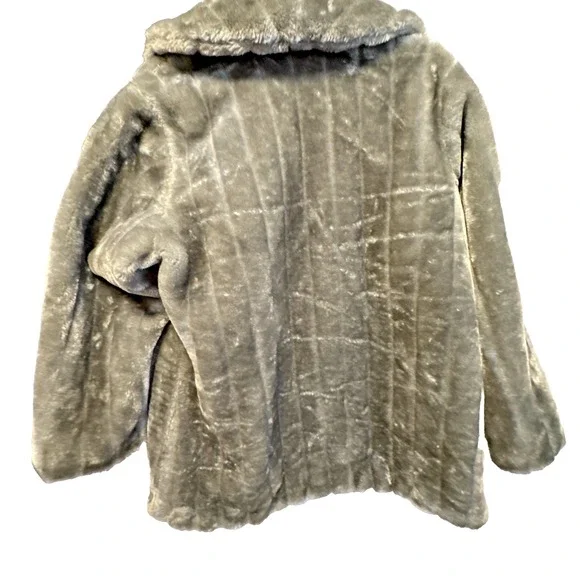 Faux Fur Silver Gray Coat Ladies Size L/XL* - Picture 2 of 9